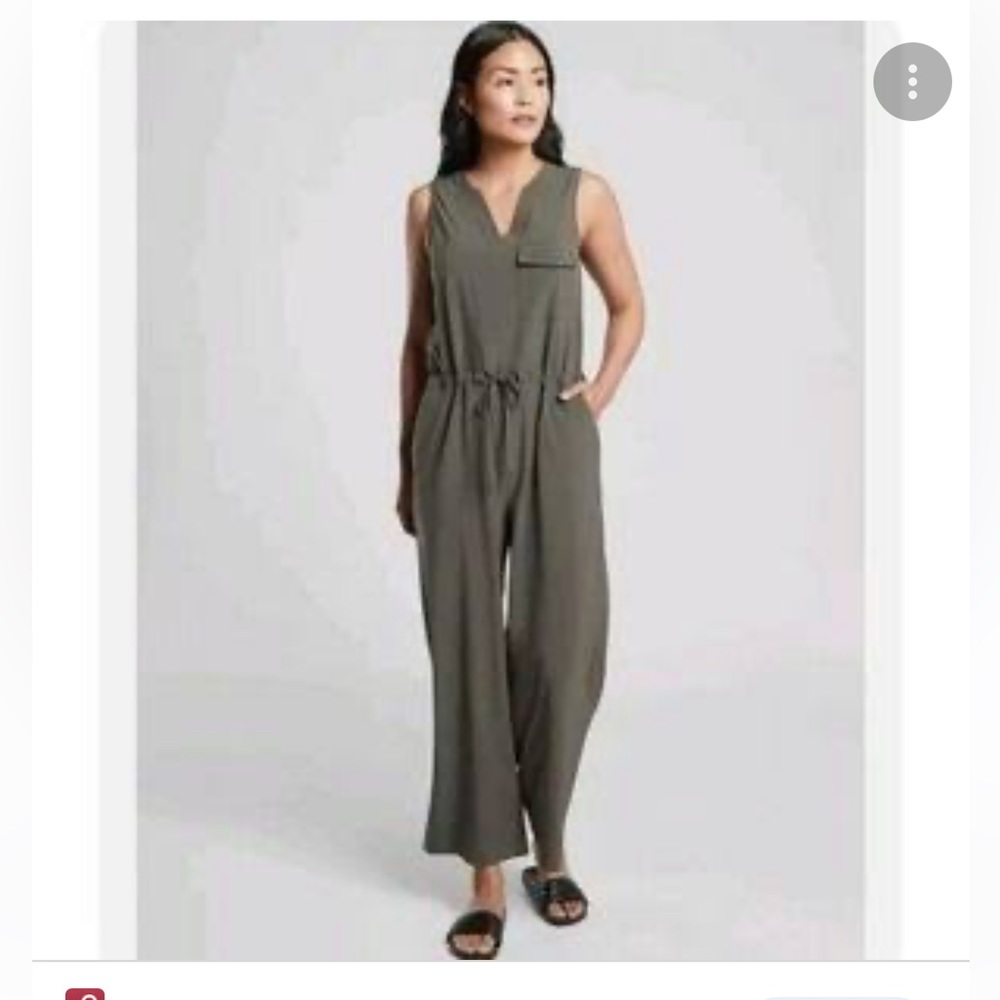 Athleta olive green jumpsuit size L